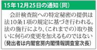 特定秘密に関する検査院との協議記録なし