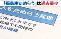 「福島県産食品購入をためらう人」が減少